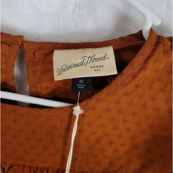 Universal Thread Women's Copper Brown Eyelet Dress Size X Small XS NWT - Picture 4 of 16